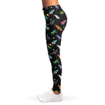 Pixel Spaceships Pattern Print Women's Leggings