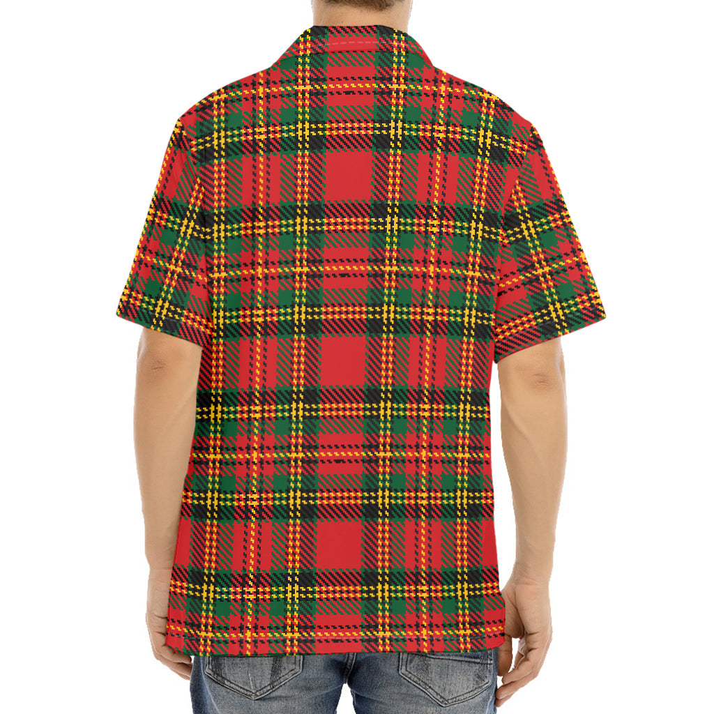 Pixel Stewart Scottish Tartan Print Aloha Shirt