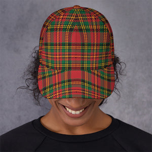 Pixel Stewart Scottish Tartan Print Baseball Cap