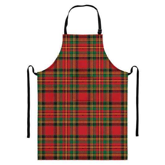 Pixel Stewart Scottish Tartan Print Bib Apron With Pocket