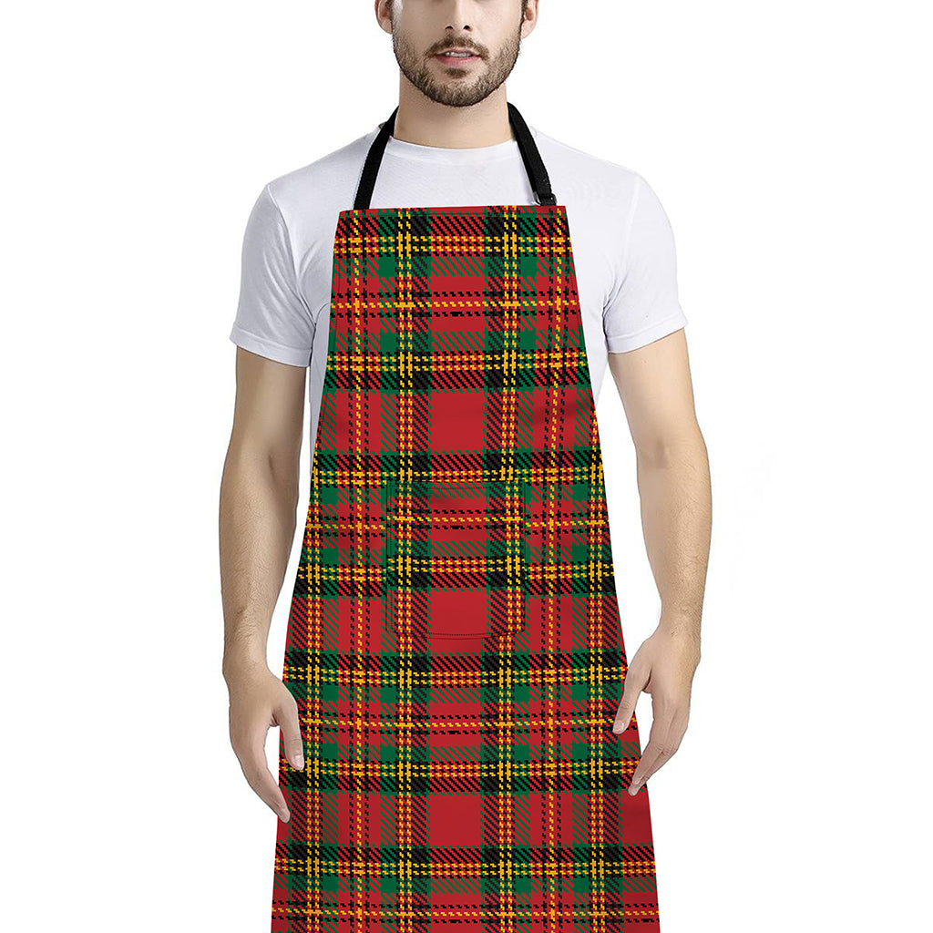 Pixel Stewart Scottish Tartan Print Bib Apron With Pocket