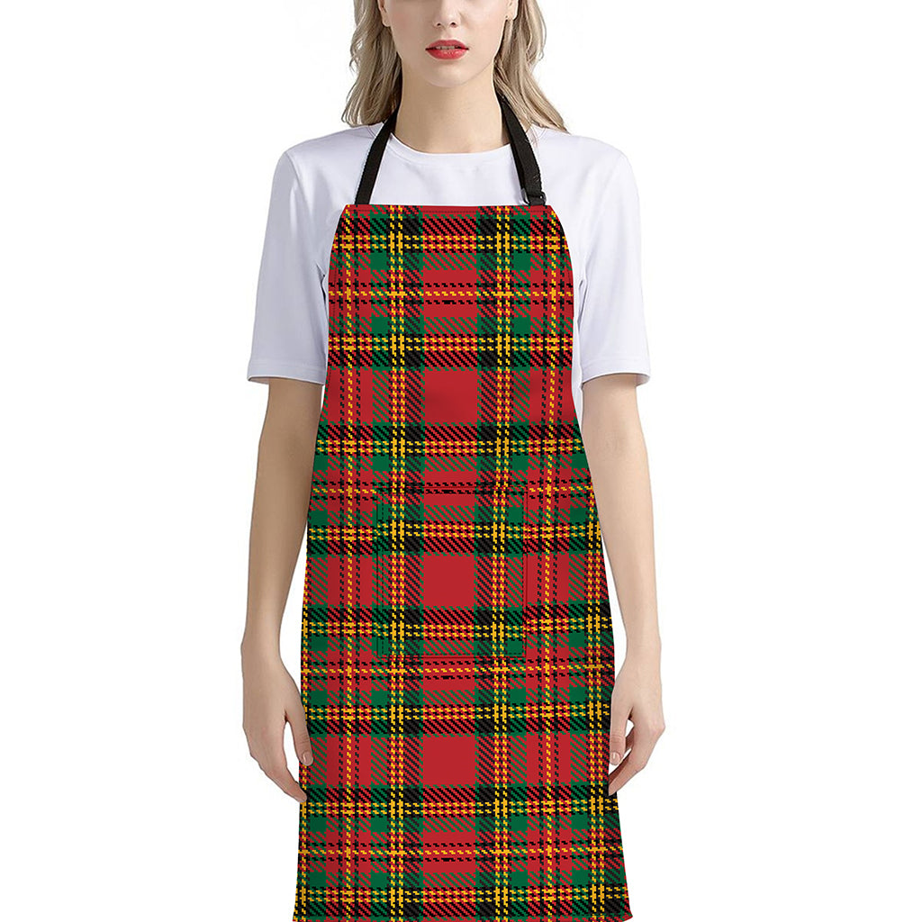 Pixel Stewart Scottish Tartan Print Bib Apron With Pocket