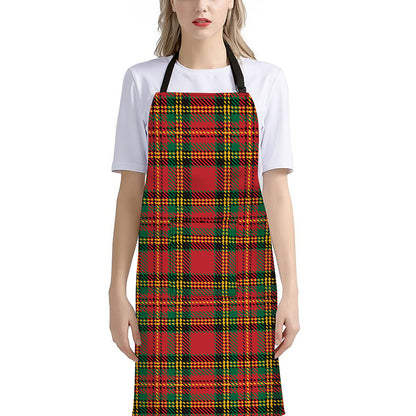 Pixel Stewart Scottish Tartan Print Bib Apron With Pocket