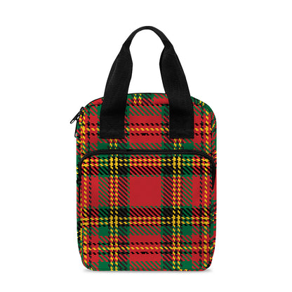 Pixel Stewart Scottish Tartan Print Bible Tote Bag