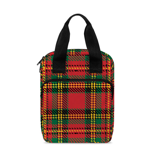 Pixel Stewart Scottish Tartan Print Bible Tote Bag