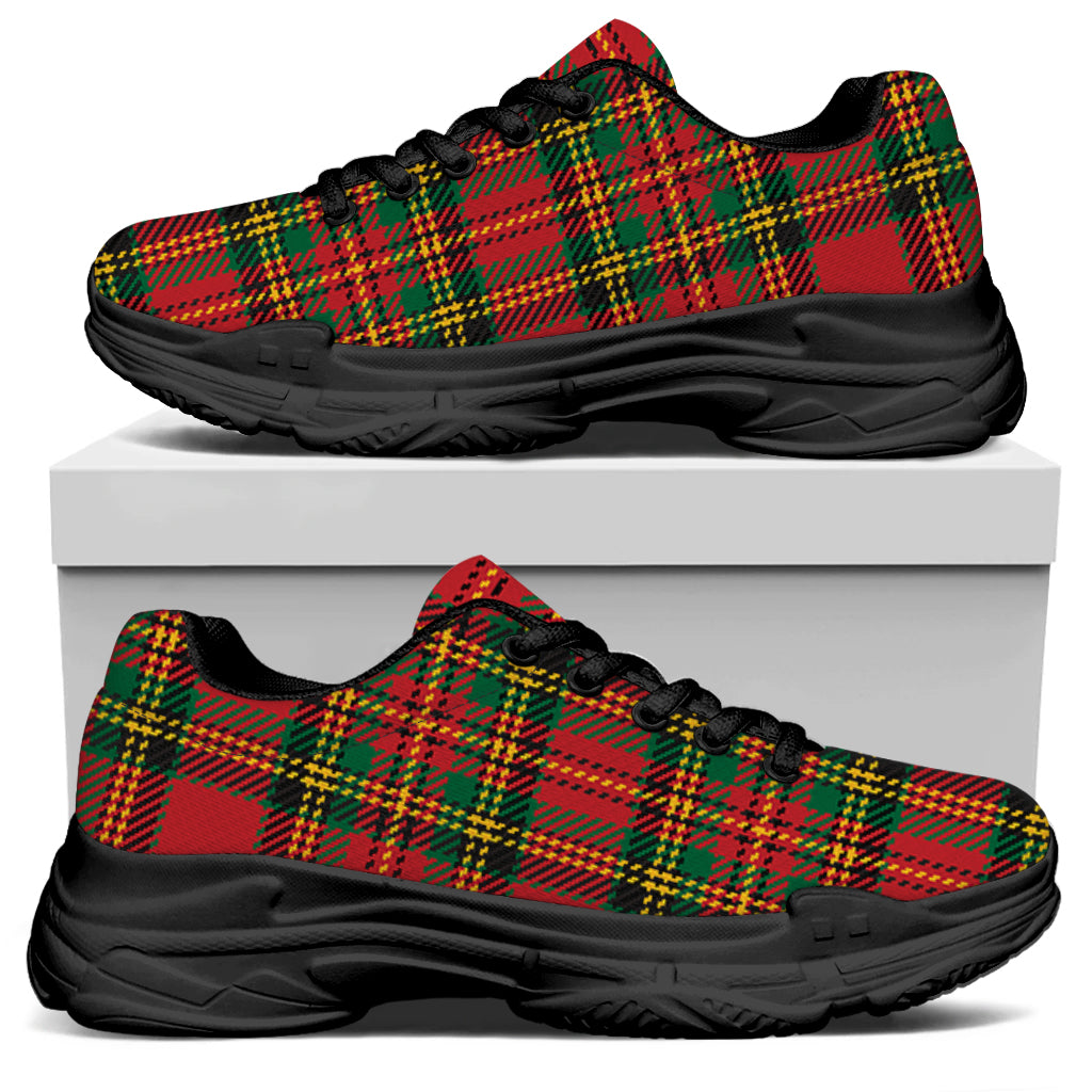 Pixel Stewart Scottish Tartan Print Black Chunky Shoes