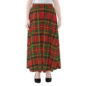 Pixel Stewart Scottish Tartan Print Chiffon Maxi Skirt