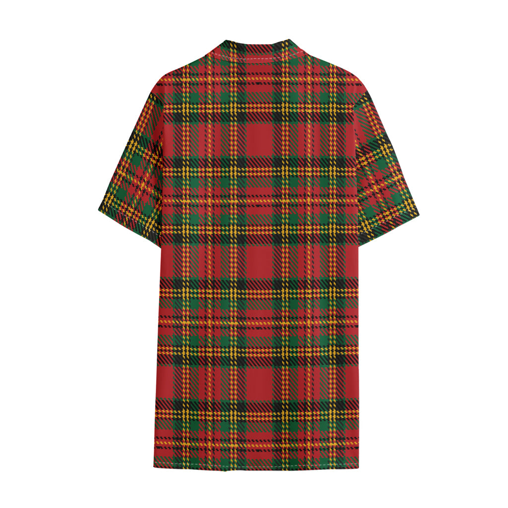 Pixel Stewart Scottish Tartan Print Cotton Hawaiian Shirt