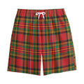 Pixel Stewart Scottish Tartan Print Cotton Shorts