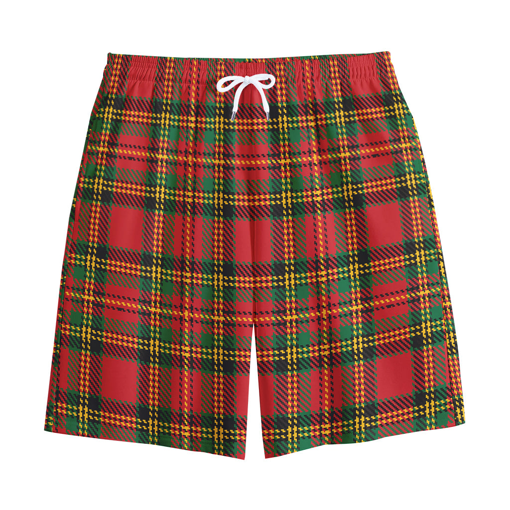Pixel Stewart Scottish Tartan Print Cotton Shorts