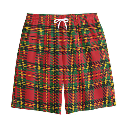 Pixel Stewart Scottish Tartan Print Cotton Shorts