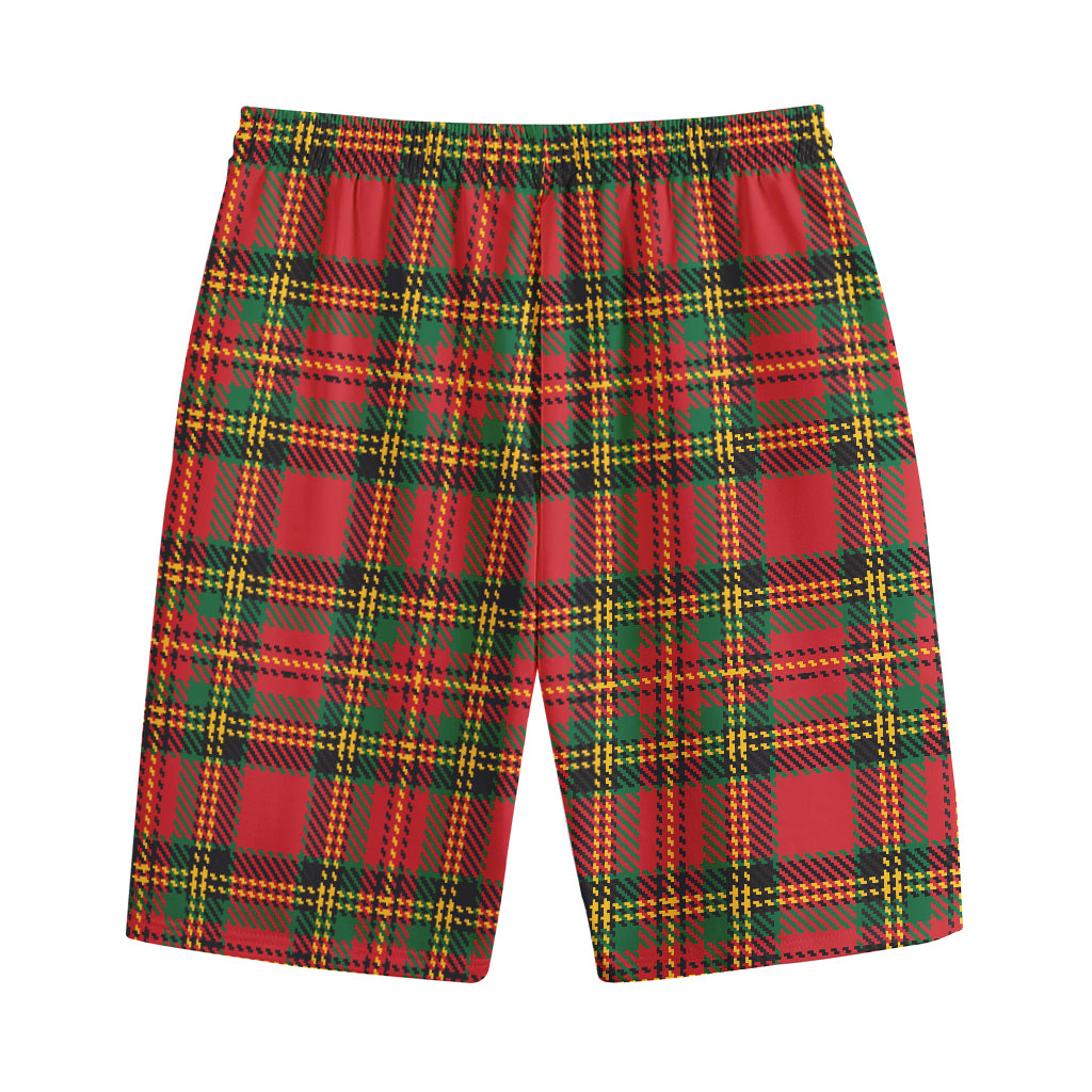 Pixel Stewart Scottish Tartan Print Cotton Shorts