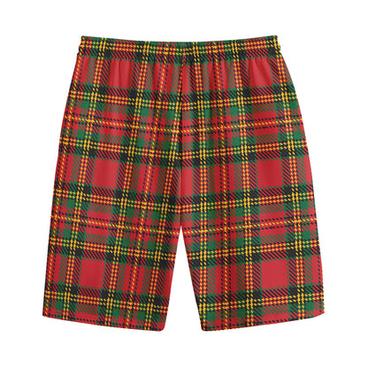 Pixel Stewart Scottish Tartan Print Cotton Shorts