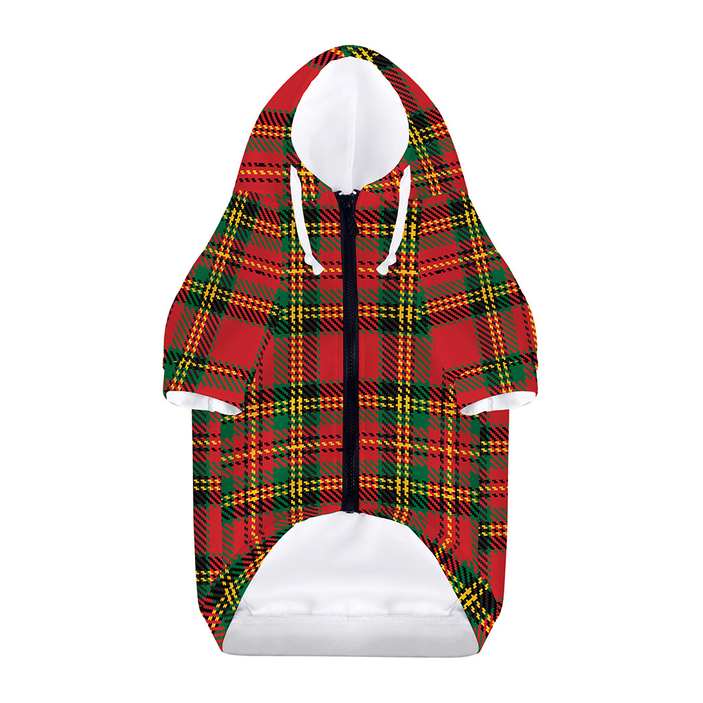 Pixel Stewart Scottish Tartan Print Dog Zip Up Hoodie