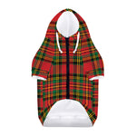 Pixel Stewart Scottish Tartan Print Dog Zip Up Hoodie