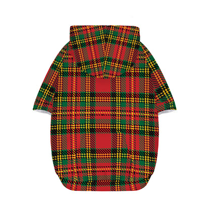Pixel Stewart Scottish Tartan Print Dog Zip Up Hoodie