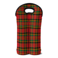 Pixel Stewart Scottish Tartan Print Double Neoprene Wine Tote