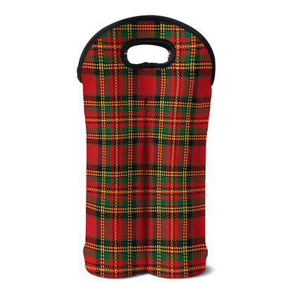 Pixel Stewart Scottish Tartan Print Double Neoprene Wine Tote