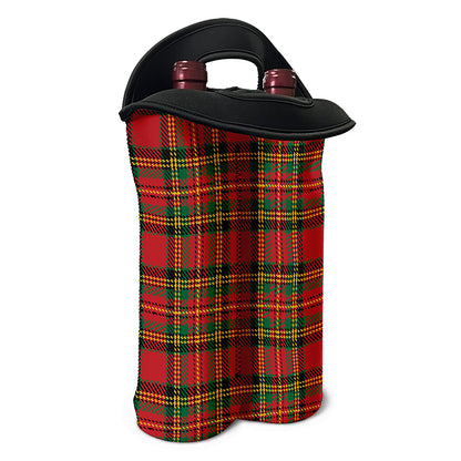 Pixel Stewart Scottish Tartan Print Double Neoprene Wine Tote