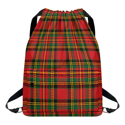 Pixel Stewart Scottish Tartan Print Drawstring Backpack