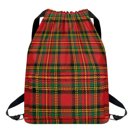 Pixel Stewart Scottish Tartan Print Drawstring Backpack
