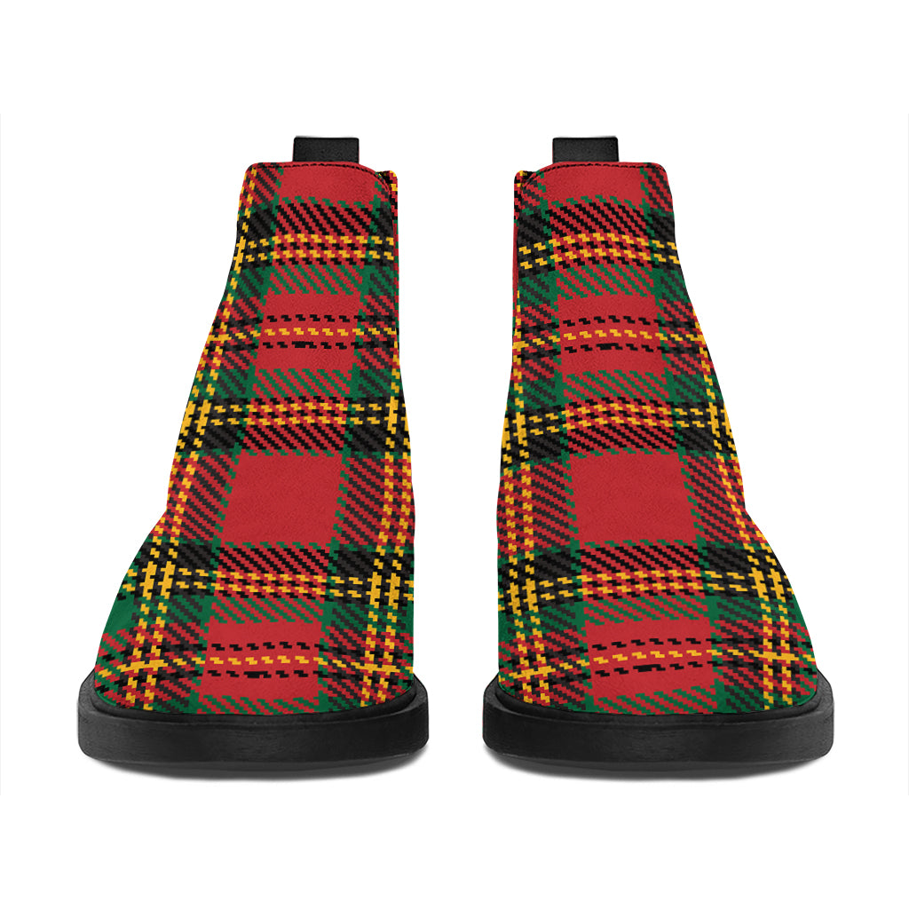 Pixel Stewart Scottish Tartan Print Flat Ankle Boots