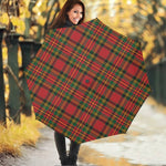 Pixel Stewart Scottish Tartan Print Foldable Umbrella