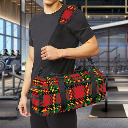 Pixel Stewart Scottish Tartan Print Gym Bag