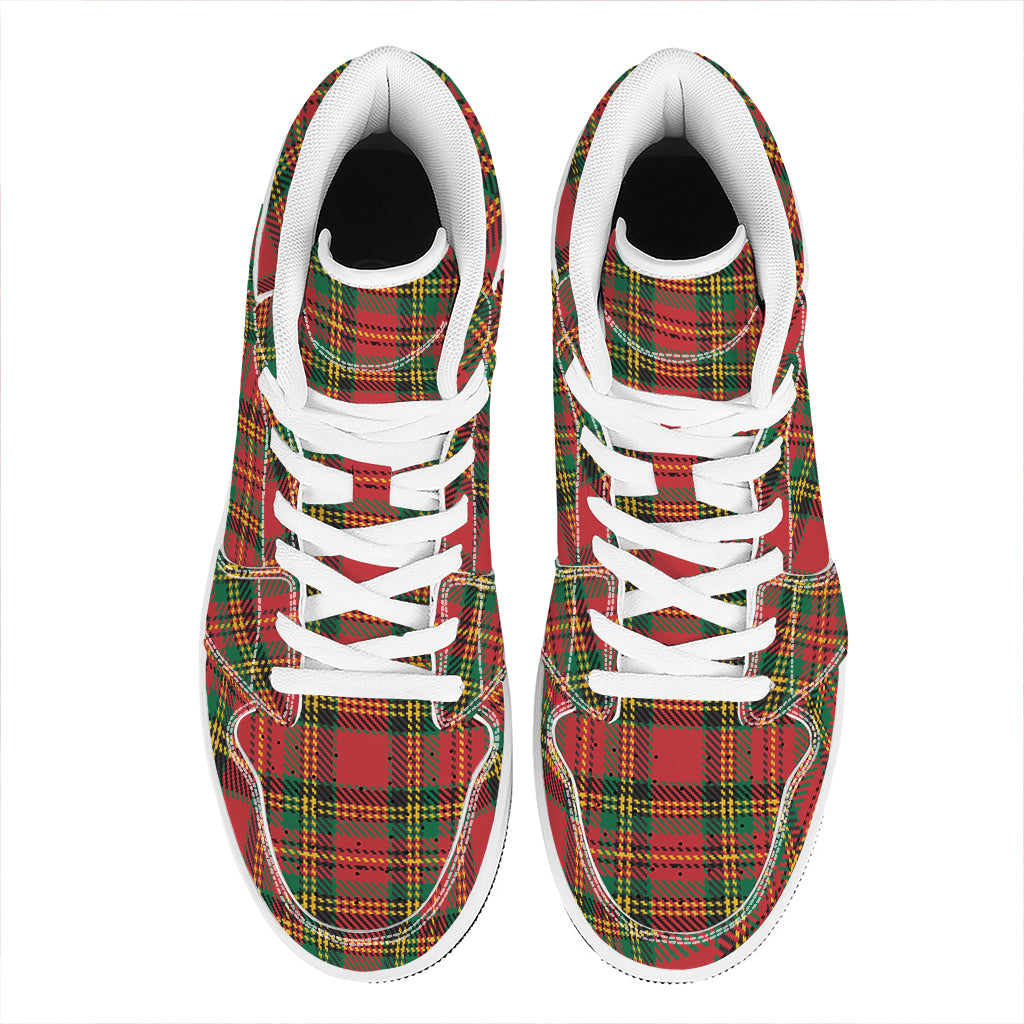 Pixel Stewart Scottish Tartan Print High Top Leather Sneakers
