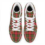 Pixel Stewart Scottish Tartan Print High Top Leather Sneakers