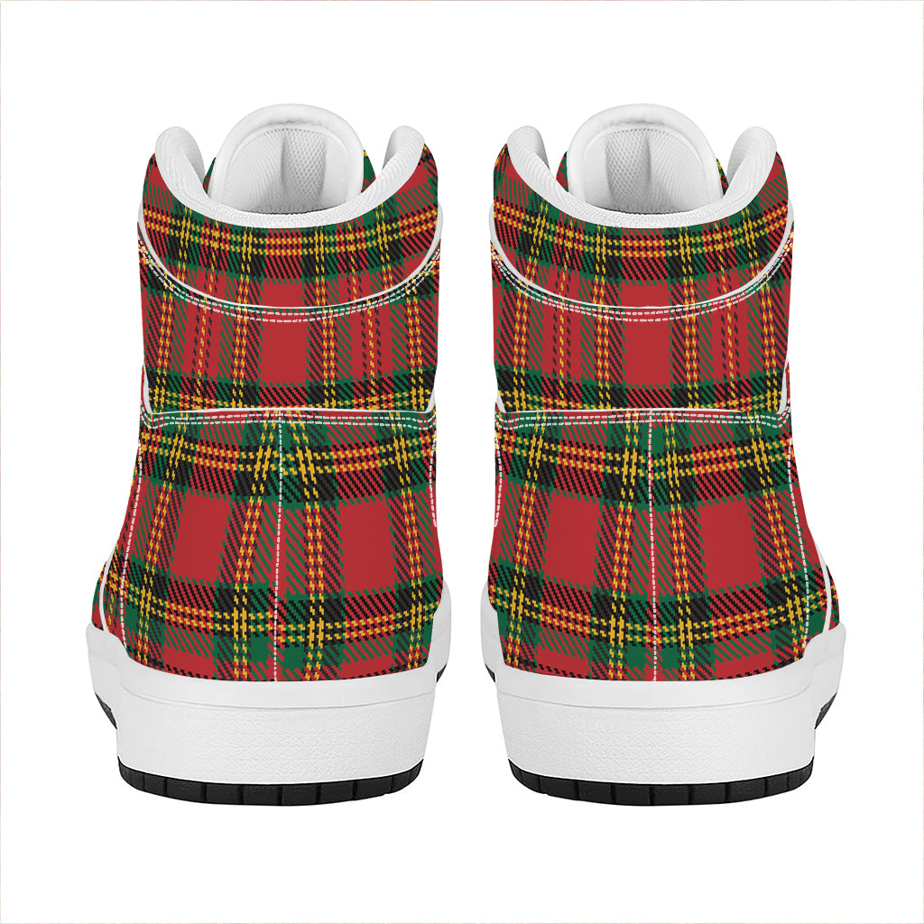 Pixel Stewart Scottish Tartan Print High Top Leather Sneakers