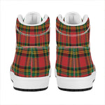 Pixel Stewart Scottish Tartan Print High Top Leather Sneakers