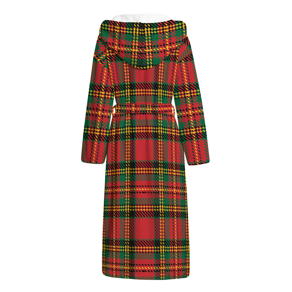 Pixel Stewart Scottish Tartan Print Hooded Bathrobe