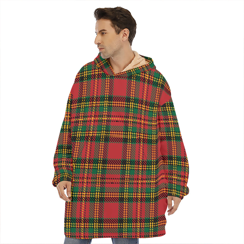 Pixel Stewart Scottish Tartan Print Hoodie Blanket