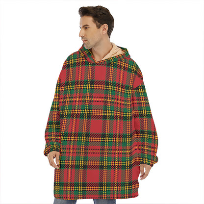 Pixel Stewart Scottish Tartan Print Hoodie Blanket
