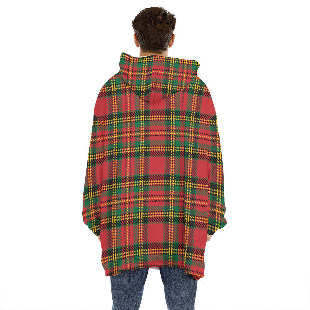Pixel Stewart Scottish Tartan Print Hoodie Blanket