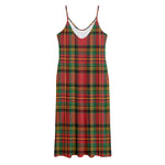 Pixel Stewart Scottish Tartan Print Jersey Midi Cami Dress