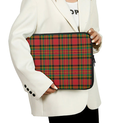 Pixel Stewart Scottish Tartan Print Laptop Sleeve