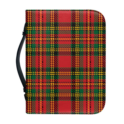 Pixel Stewart Scottish Tartan Print Leather Bible Cover