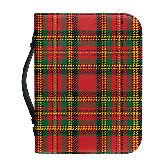 Pixel Stewart Scottish Tartan Print Leather Bible Cover