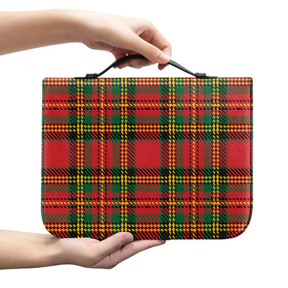 Pixel Stewart Scottish Tartan Print Leather Bible Cover