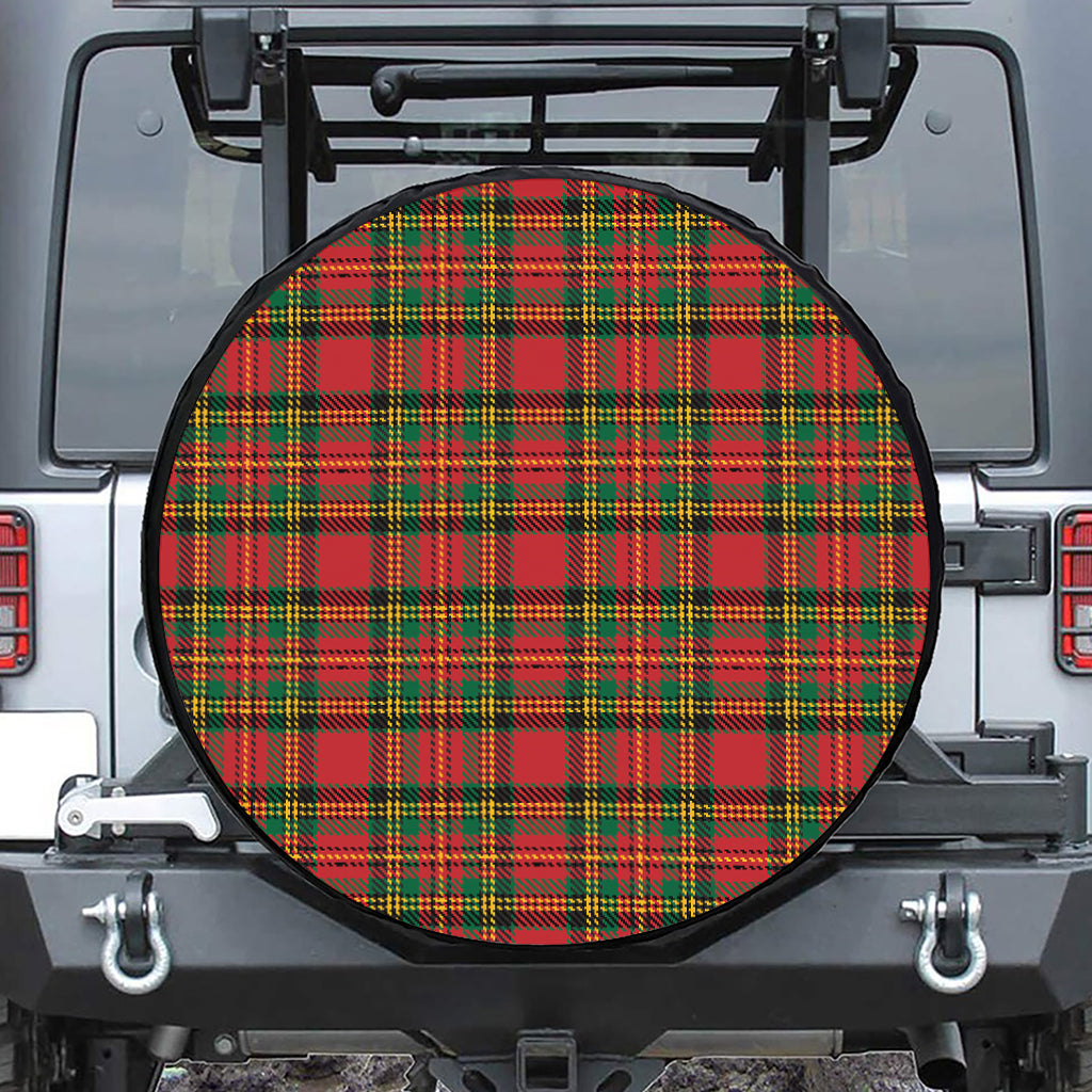 Pixel Stewart Scottish Tartan Print Leather Spare Tire Cover