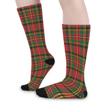 Pixel Stewart Scottish Tartan Print Long Socks