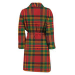 Pixel Stewart Scottish Tartan Print Men's Bathrobe