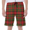 Pixel Stewart Scottish Tartan Print Men's Beach Shorts