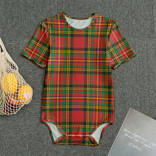 Pixel Stewart Scottish Tartan Print Men's Bodysuit