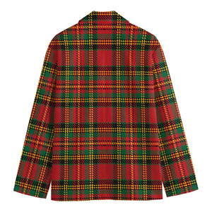 Pixel Stewart Scottish Tartan Print Men's Cotton Blazer