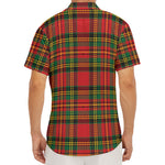 Pixel Stewart Scottish Tartan Print Men's Deep V-Neck Shirt