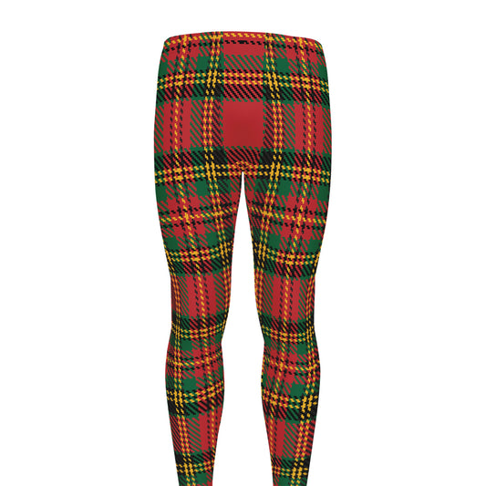 Pixel Stewart Scottish Tartan Print Men's leggings