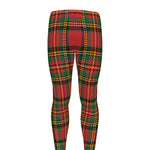 Pixel Stewart Scottish Tartan Print Men's leggings